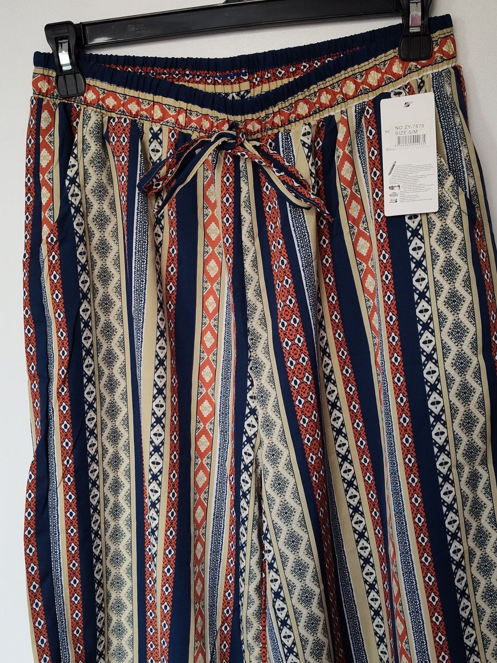 Striped Boho Wide-Leg Pants 🌼 Spring/Summer - Navy, Rust & Cream